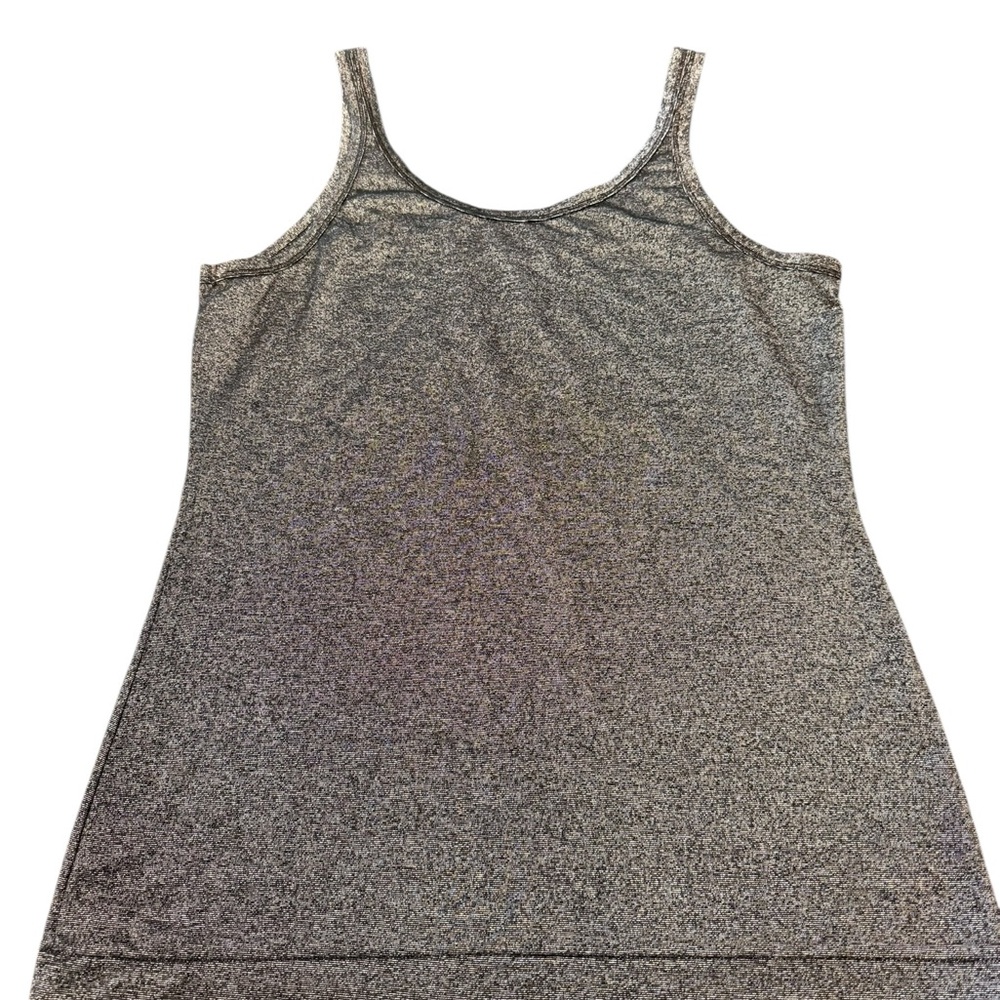 Banana Republic Black Metallic Tank Top Size Large Women’s Straps Scoop Neck